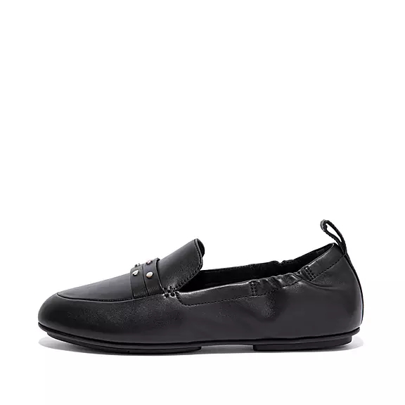 FitFlop ALLEGRO Studded Läder Loafers Svarta | 40402389