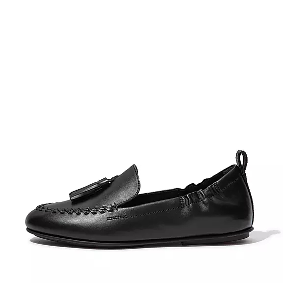 FitFlop ALLEGRO Tassel Läder Loafers Svarta | 57761665