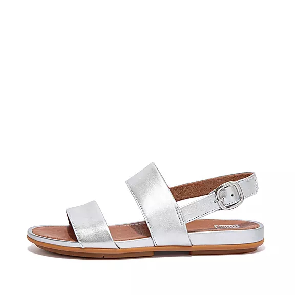 FitFlop GRACIE Metallic Läder Sandaler Silver | 96330258