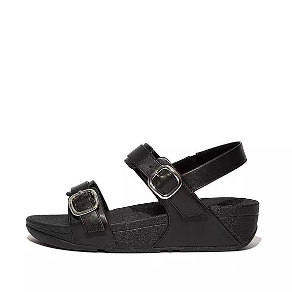 FitFlop LULU Adjustable Läder Sandaler Svarta | 91892365