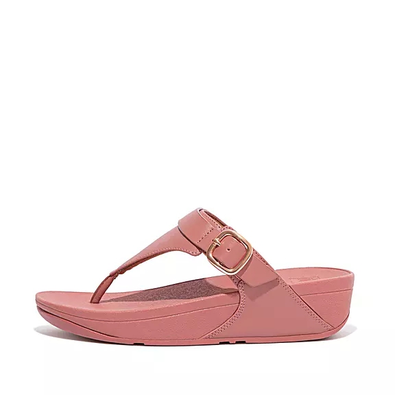 FitFlop LULU Adjustable Läder Tåsandaler Rosa | 64939995