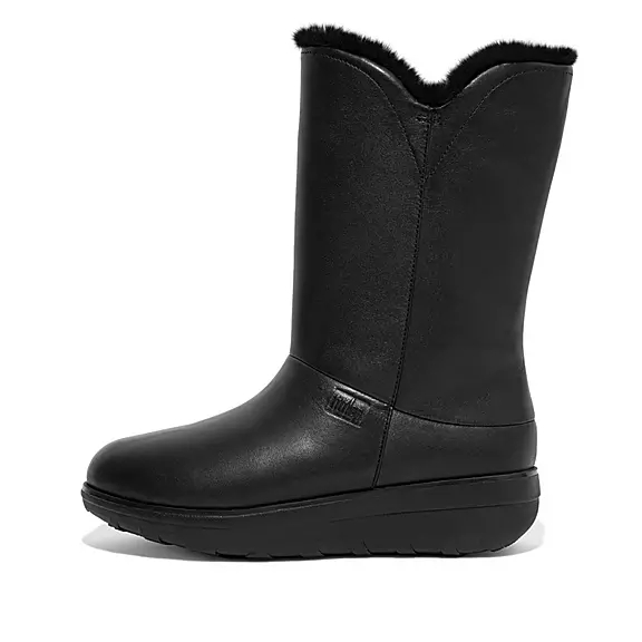 FitFlop MUKLUK Vattentäta Shearling Calf Stövlar Svarta | 48469059