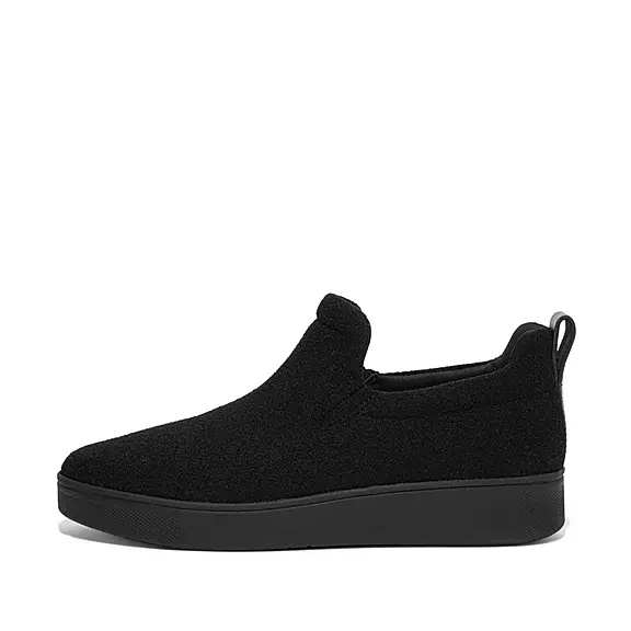 FitFlop RALLY Felt Slip-On Sneakers Svarta | 33875053