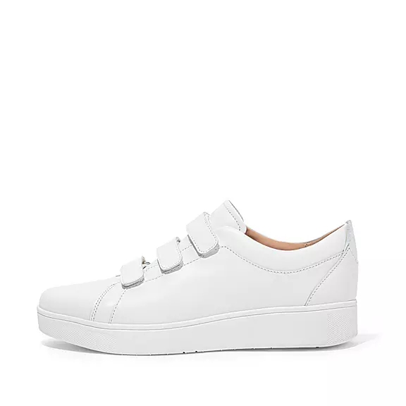 FitFlop RALLY Rem Läder Sneakers Vita | 31257735