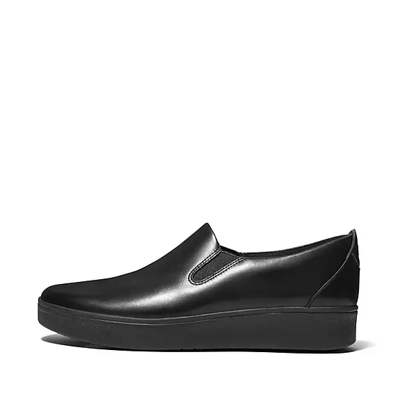 FitFlop RALLY Skate Läder Sneakers Svarta | 43301987