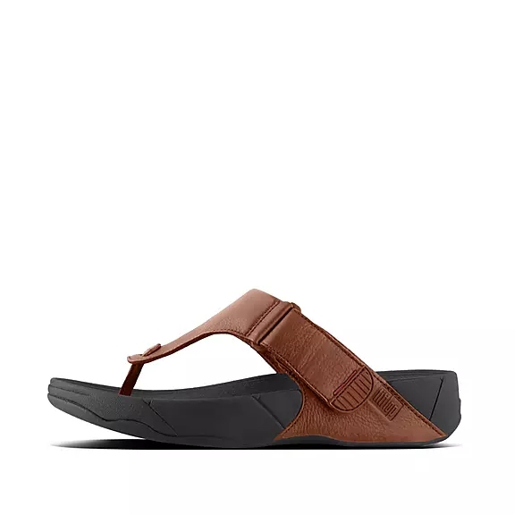 FitFlop TRAKK II Läder Tåsandaler MörkBruna | 35083897