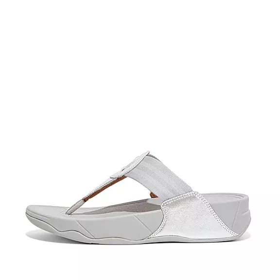 FitFlop WALKSTAR Webbing Tåsandaler Silver | 17291651